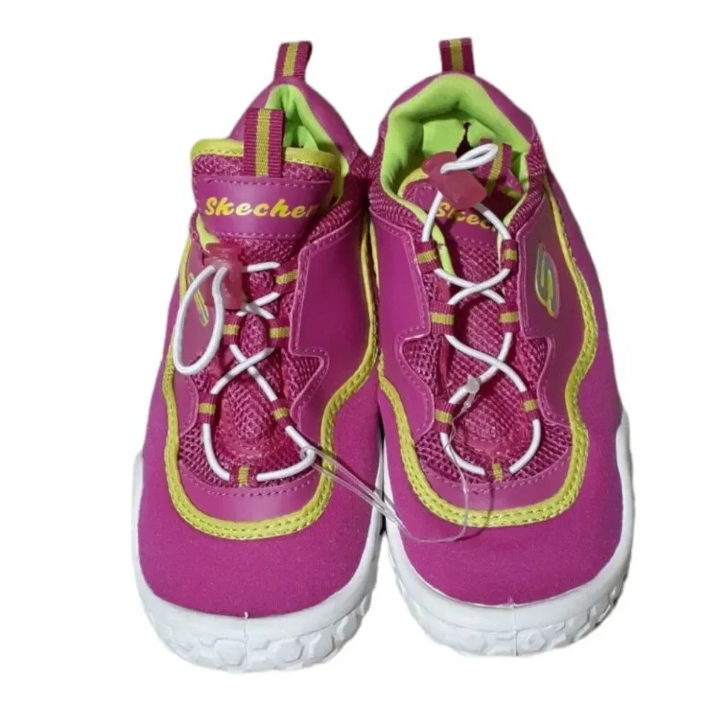 Skechers Youth Girl's Summer Water Beach Shoes Pink Lime Green Sz 2